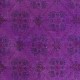 Hand Knotted Accent Rug, Purple Carpet from Turkey, Floral Design Floor Covering