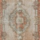 Hand Knotted Anatolian Rug in Muted Colors, Vintage Wool and Cotton Carpet