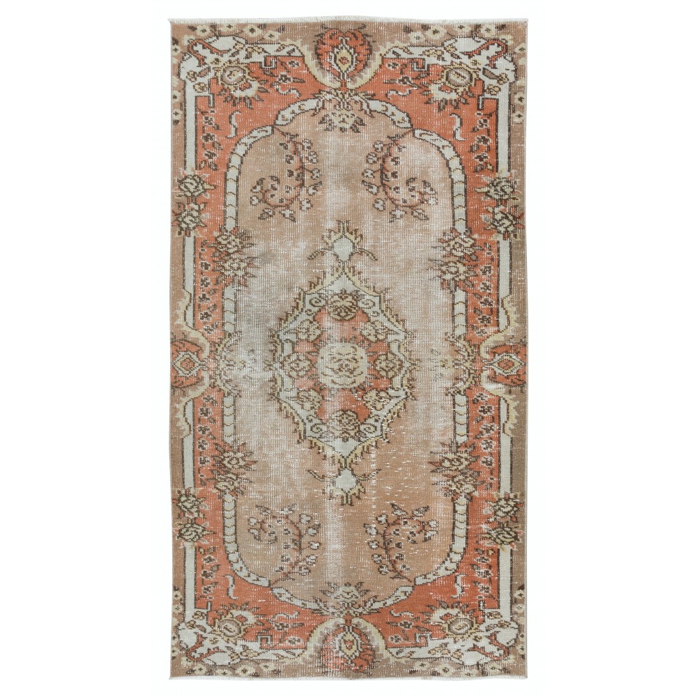 Vintage Hand Knotted Anatolian Rug in Muted Colors