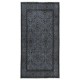 Small Handmade Turkish Rug with Iron Gray Field and Floral Design