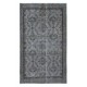 Handmade Turkish Accent Rug in Gray Tones, Low Pile Small Carpet, Modern Flower Design Floor Covering