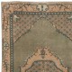 Green Accent Rug, Handmade Turkish Carpet, Geometric Medallion Design Floor Covering