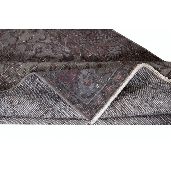 Handmade Turkish Rug in Dark Gray, Great 4 Modern Interiors