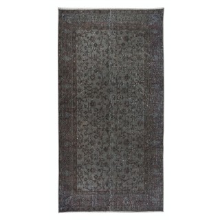 Handmade Turkish Rug in Dark Gray, Great 4 Modern Interiors