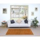 Hand-Made Turkish Accent Rug in Orange, Modern Upcycled Carpet with Floral Design