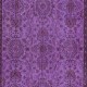 Floral Pattern Area Rug in Purple for Modern Interiors, Hand-Knotted in Turkey