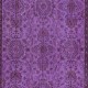 Floral Pattern Area Rug in Purple for Modern Interiors, Hand-Knotted in Turkey
