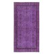 Floral Pattern Area Rug in Purple for Modern Interiors, Hand-Knotted in Turkey