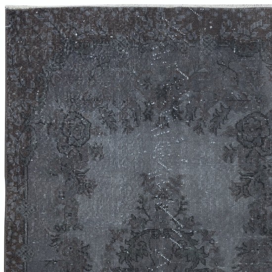 Handmade Turkish Small Area Rug in Gray Tones, Ideal for Modern Home and Office Decor