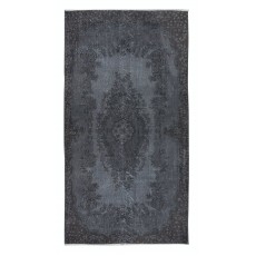 Handmade Turkish Small Area Rug in Gray Tones, Ideal for Modern Home and Office Decor