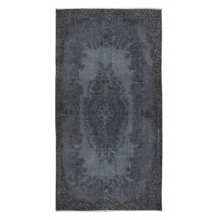 Handmade Turkish Small Area Rug in Gray Tones, Ideal for Modern Home and Office Decor