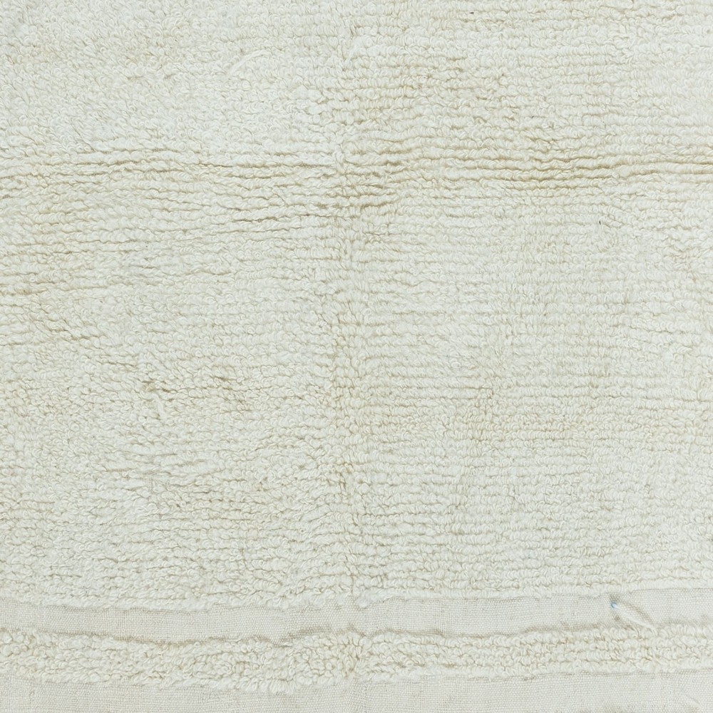 Late-20th Century Anatolian "Tulu" Rug, 100% Natural Wool, Minimalist Plain Beige Small Carpet