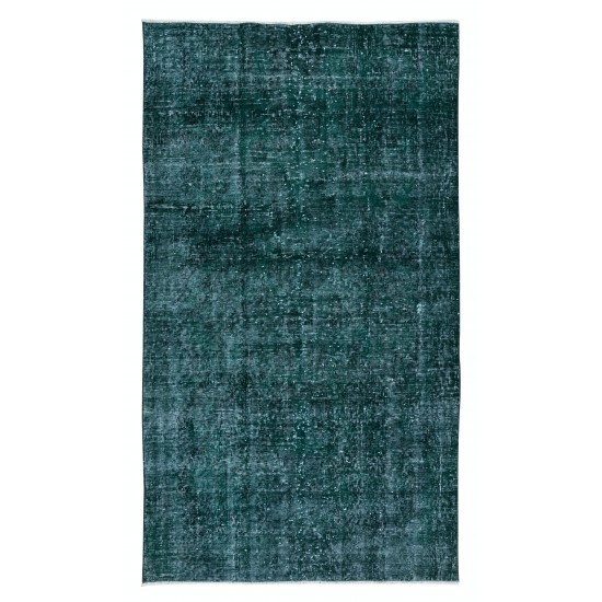 Home Decor Rug, Green Floor Covering, Small Wool and Cotton Rug, Modern Handmade Turkish Carpet