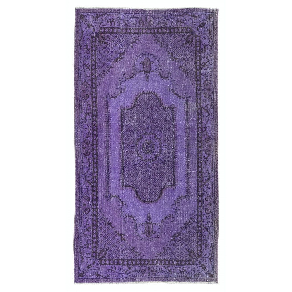 Violet Purple Handmade Small Rug from Turkey, Great 4 Modern Interiors