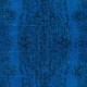 Handmade Vintage Turkish Small Rug Over-Dyed in Blue with Medallion Design, Ideal for Modern Interiors