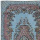 Fantastic Handmade Turkish Area Rug in Light Blue & Red, Great 4 Modern Interiors