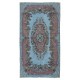 Fantastic Handmade Turkish Area Rug in Light Blue & Red, Great 4 Modern Interiors