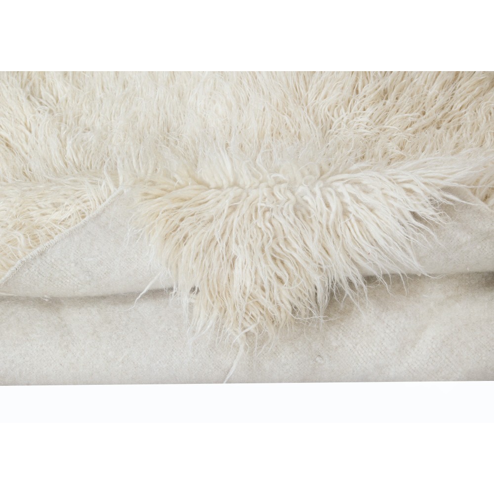 Handmade Shaggy Rug Made of Natural Mohair Wool. Vintage Turkish Tulu Carpet. Long Pile Rug