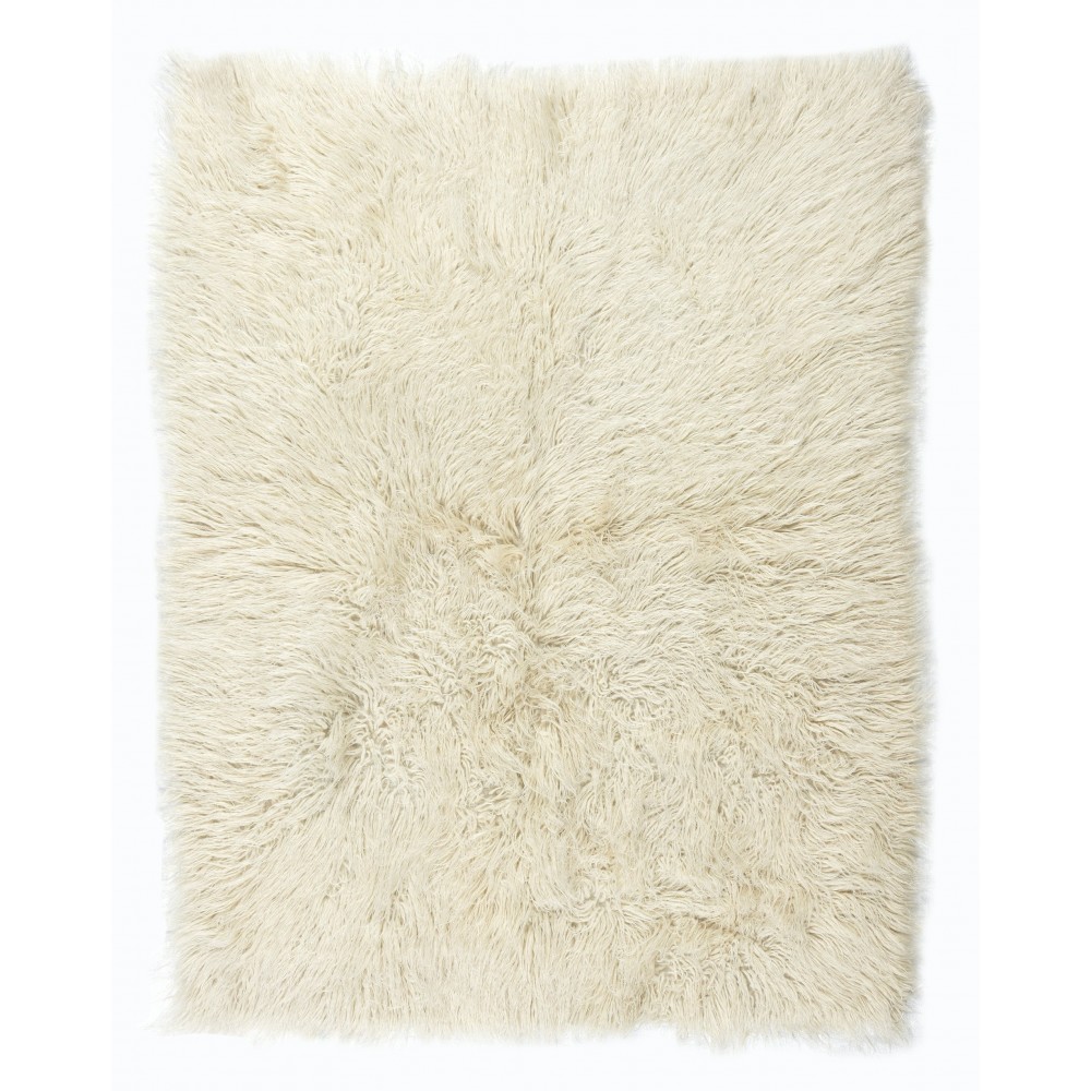 Handmade Shaggy Rug Made of Natural Mohair Wool. Vintage Turkish Tulu Carpet. Long Pile Rug