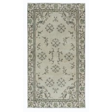 Chinese Art Deco Vintage Hand Knotted Rug, Sun Faded Small Rug