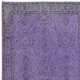 Purple Area Rug, Handmade Kitchen Rug, Upcycled Turkish Carpet for Entrway Decor