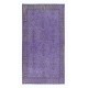 Purple Area Rug, Handmade Kitchen Rug, Upcycled Turkish Carpet for Entrway Decor