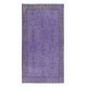 Purple Area Rug, Handmade Kitchen Rug, Upcycled Turkish Carpet for Entrway Decor