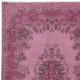 Handmade Turkish Medallion Design Accent Rug in Pink Tones, Ideal for Kitchen, Kid's Room, Living Room & Bedroom Decor