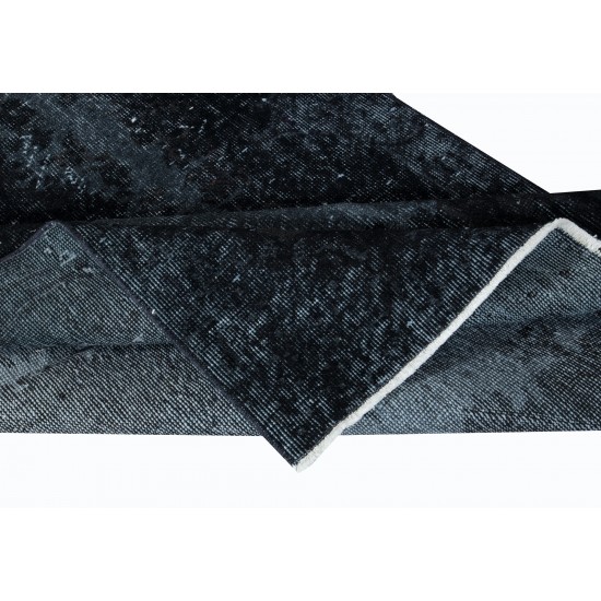 Charcoal Gray & Black Living Room Rug, Handmade Turkish Carpet for Outdoor, Modern Floor Covering