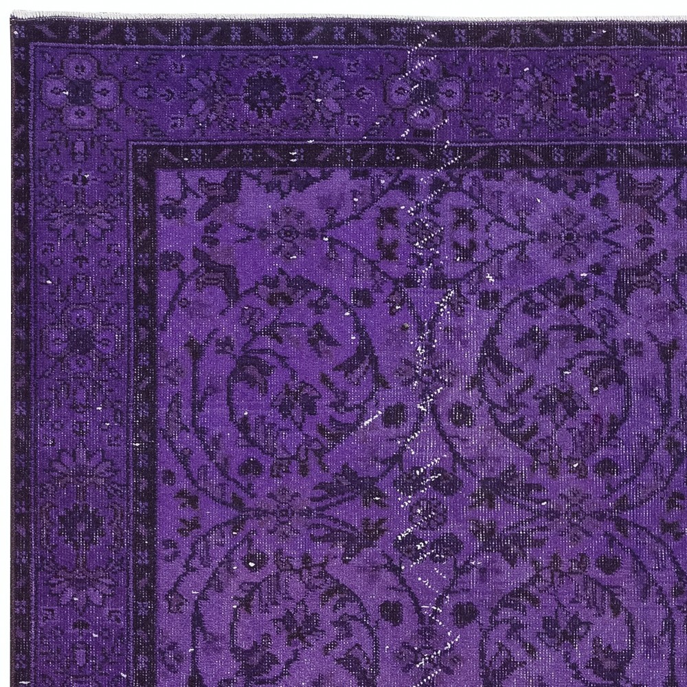 Hand Knotted Modern Violet Purple Small Rug from Turkey