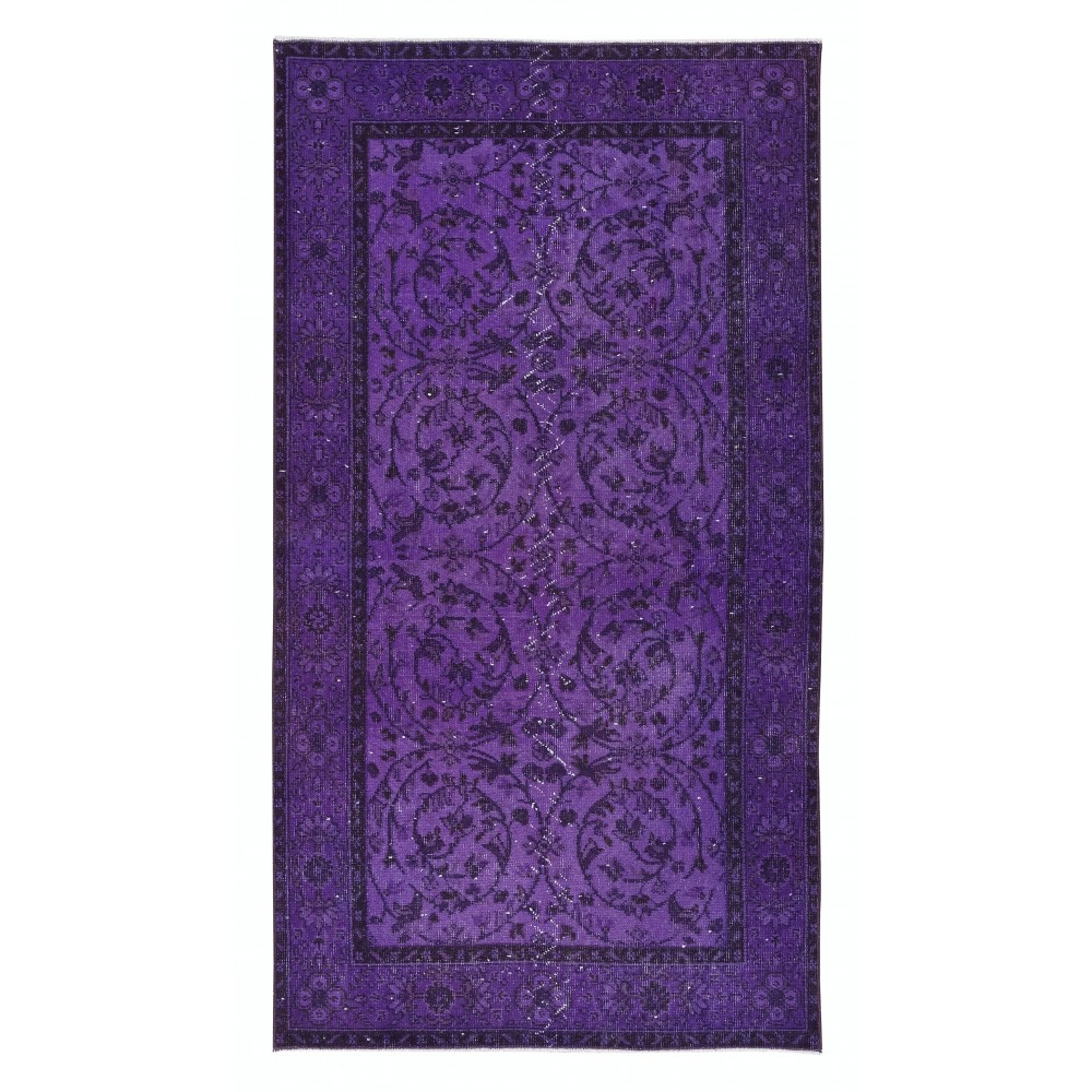 Hand Knotted Modern Violet Purple Small Rug from Turkey