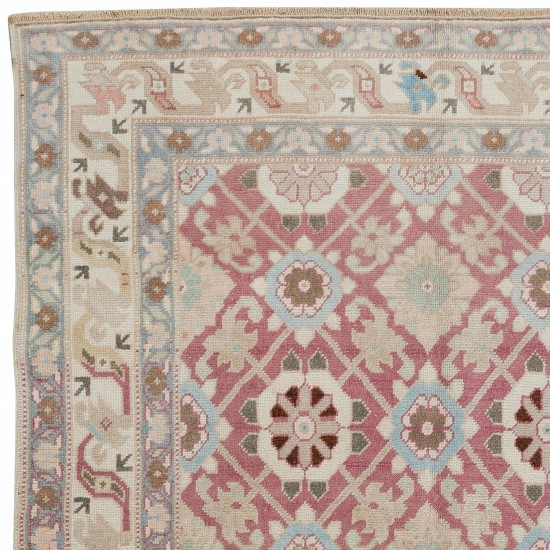 Vintage Handmade Turkish One of a kind Rug with Soft Colors