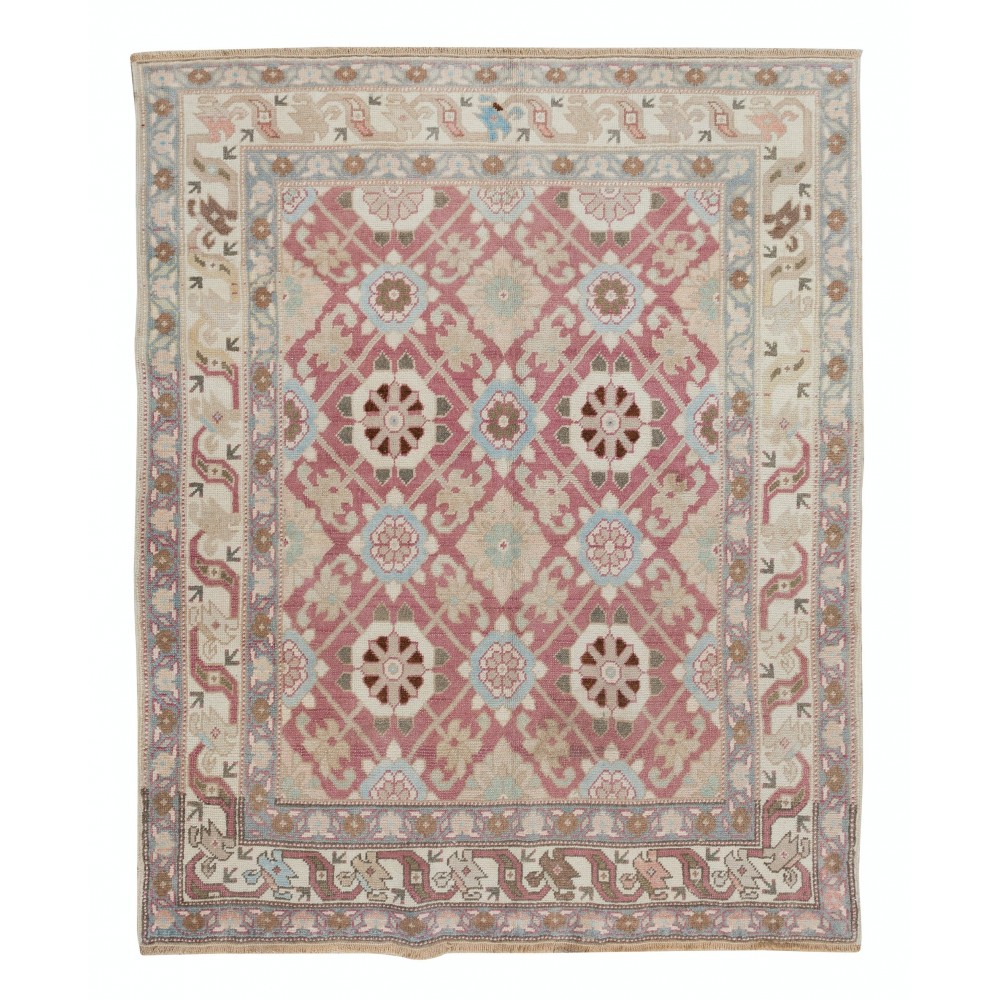 Vintage Handmade Turkish One of a kind Rug with Soft Colors