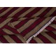 Vintage Hand-Woven Anatolian Runner Kilim with Burgundy Red, Brown & Black Stripes 'Flat-Weave'