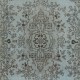 Turkish Handmade Floral Accent Rug in Sky Blue, Low Pile Carpet with Medallion Design, Great 4 Modern Interiors