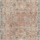 Romantic Vintage Handmade Turkish Rug in Soft Red & Beige with Botanical Design