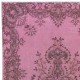 Handmade Turkish Accent Rug in Pink, Rustic Small Kitchen Rug, Bedroom Carpet