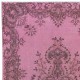 Handmade Turkish Accent Rug in Pink, Small Kitchen Rug, Bedroom Carpet