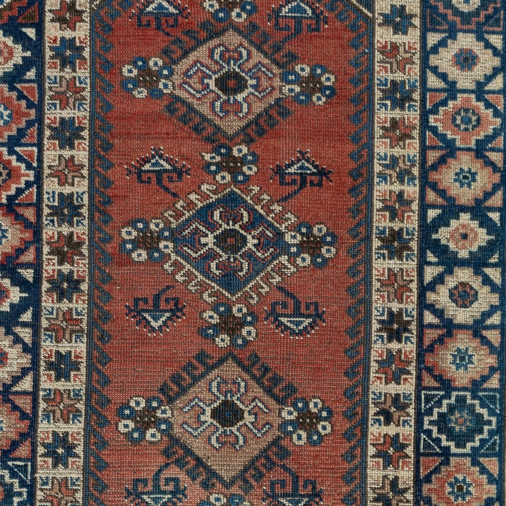 Traditional Vintage Handmade Turkish Area Rug with Medallions, Colorful Unique Carpet