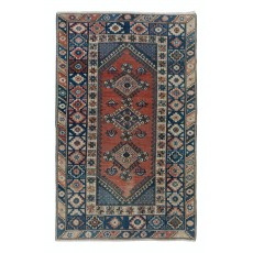 One-of-a-Kind Vintage Handmade Turkish Area Rug with Colorful Medallions