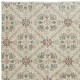 Handknotted Vintage Anatolian Rug with Beige Background and Green Floral Pattern