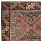 Handmade Geometric Medallion Design Rug, Ca 1960, Vintage Turkish Red Carpet