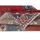 Traditional Vintage Handmade Turkish Tribal Rug, 100% Wool. Red, Dark Blue and Beige Colors