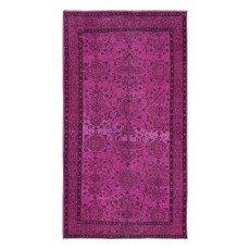 Small Floral Patterned Pink Rug for Modern Interiors, Handwoven and Handknotted in Turkey