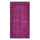 Small Floral Patterned Pink Rug for Modern Interiors, Handwoven and Handknotted in Turkey