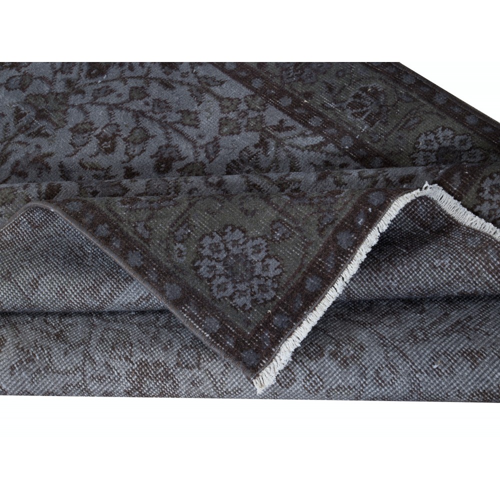 Dark Steel Gray Modern Area Rug, Handwoven and Handknotted in Turkey