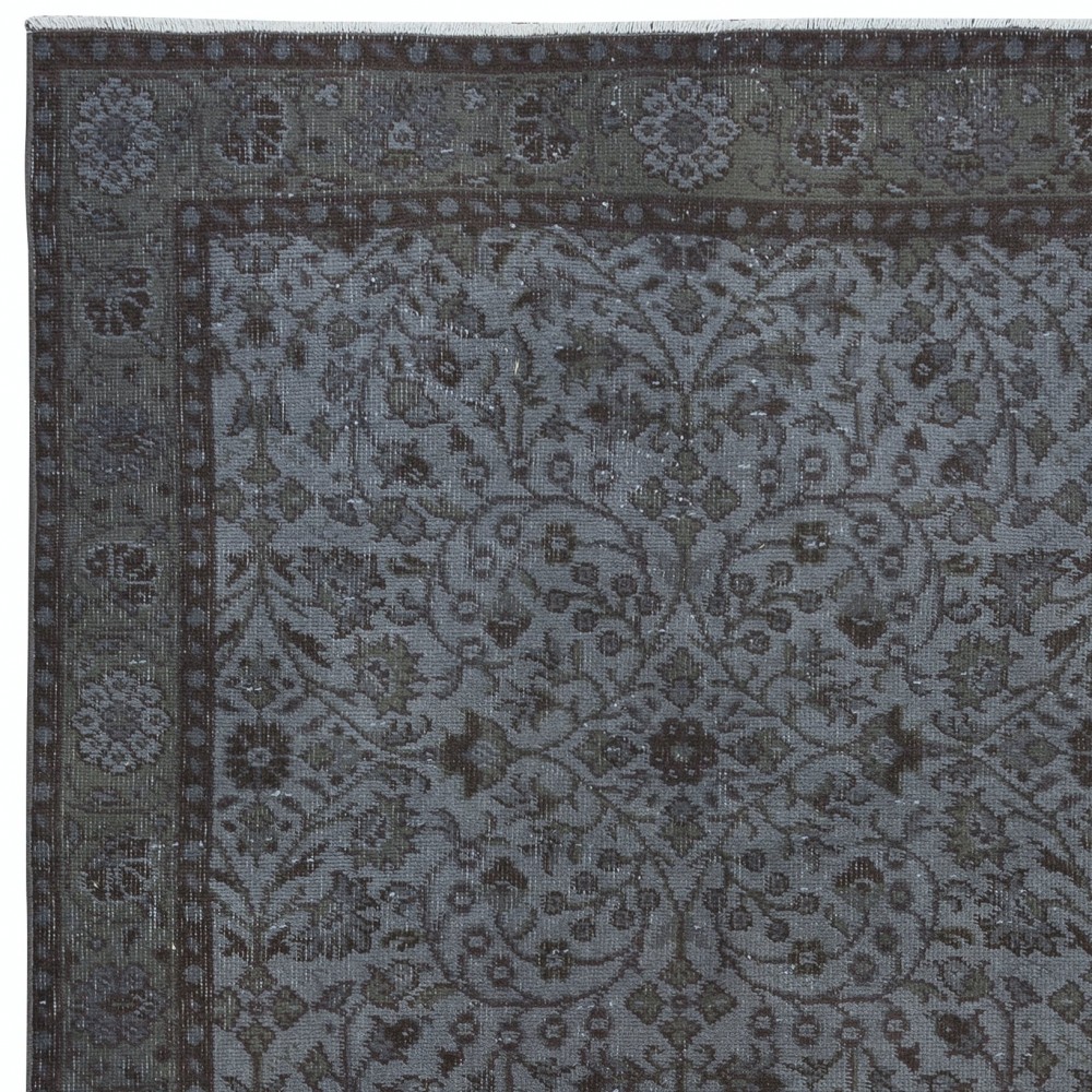 Dark Steel Gray Modern Area Rug, Handwoven and Handknotted in Turkey