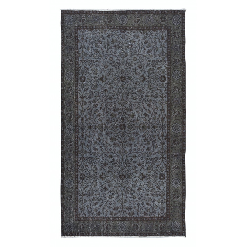 Dark Steel Gray Modern Area Rug, Handwoven and Handknotted in Turkey