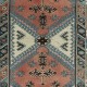 Unique Vintage Hand Knotted Turkish Area Rug with Geometric Patters, All Wool