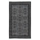 Gray Modern Handmade Turkish Rug, Floral Pattern Living Room Carpet